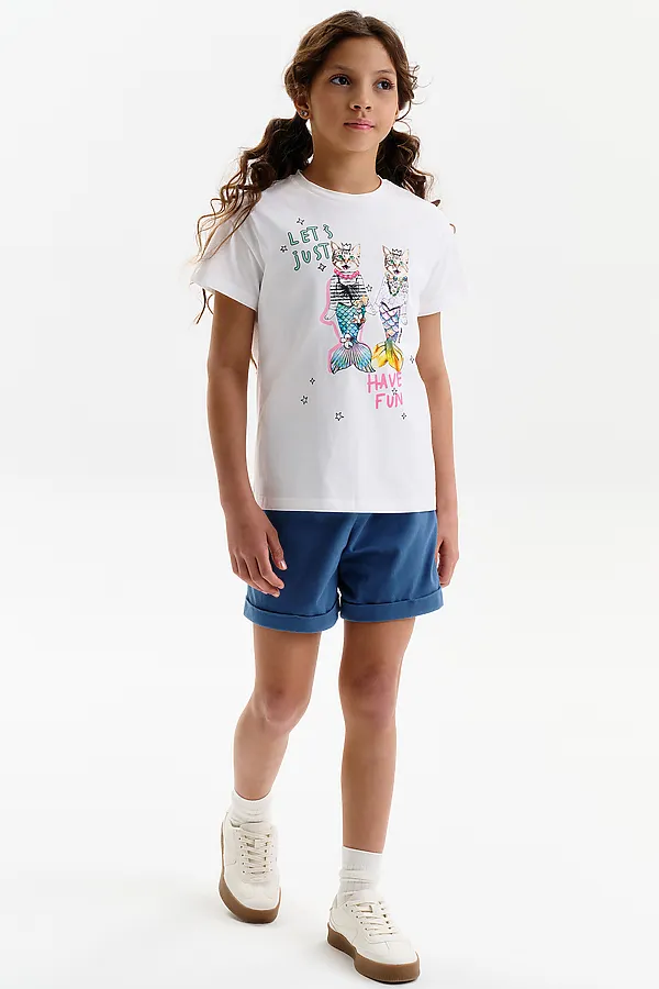 Футболка для девочек PELICAN, молочный - фото 2