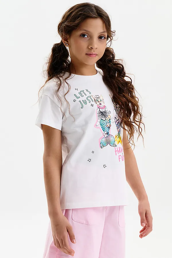 Футболка для девочек PELICAN, молочный - фото 2