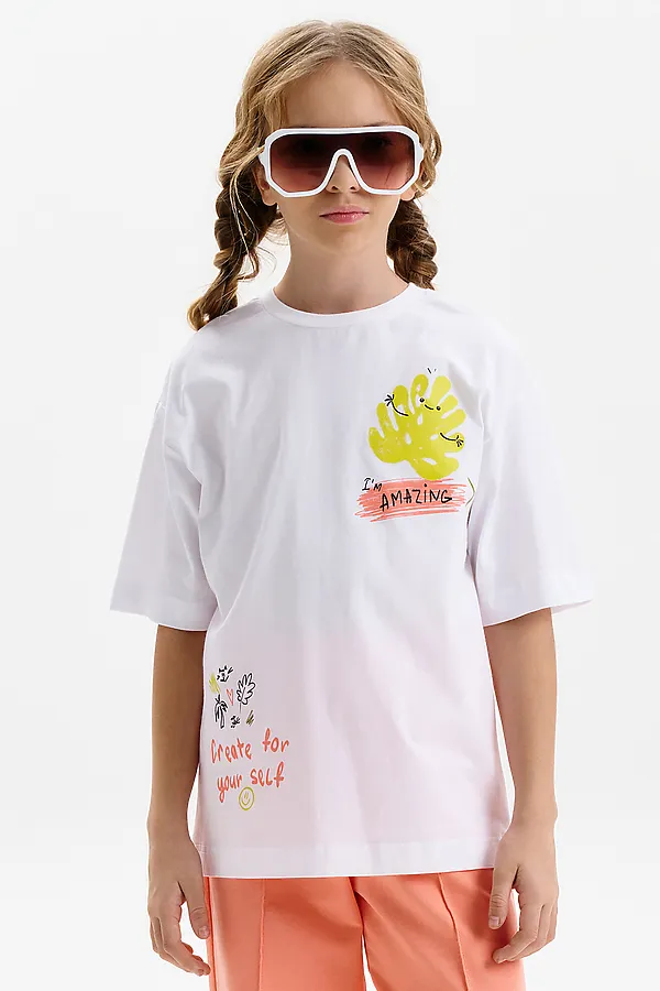 Футболка для девочек PELICAN, белый - фото 2