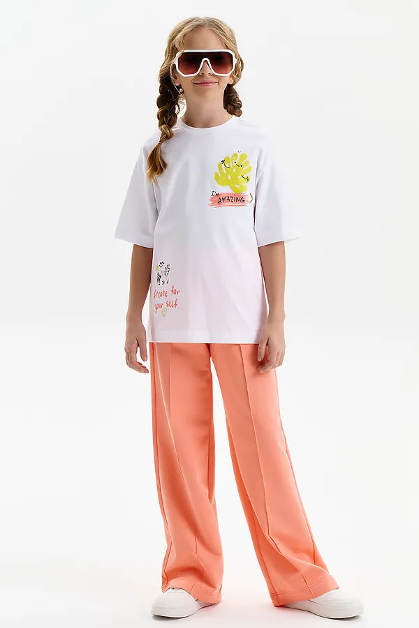 Футболка для девочек PELICAN, белый - фото 2