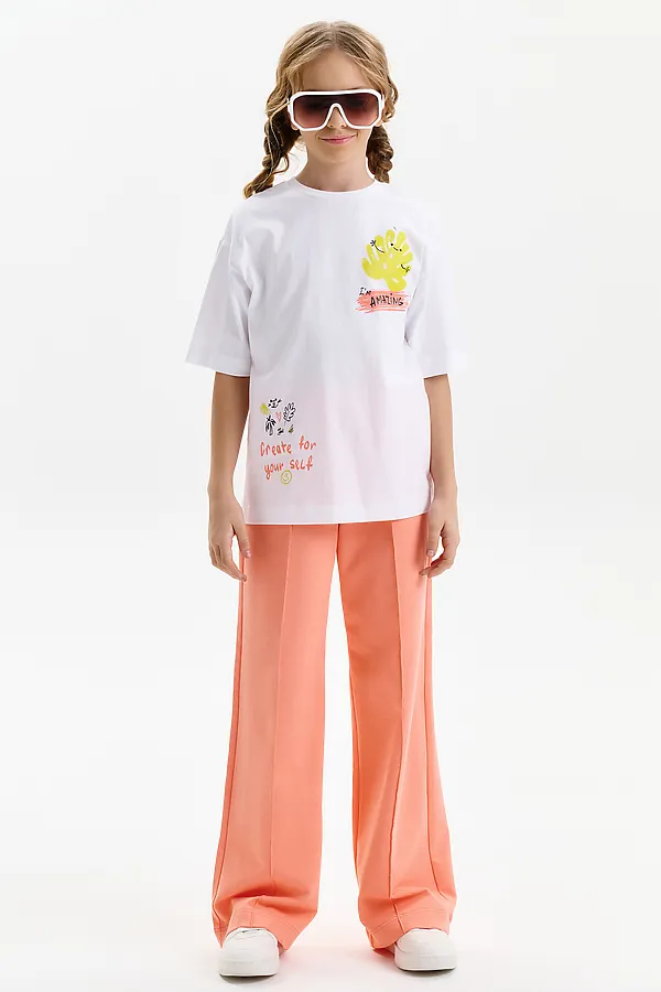 Футболка для девочек PELICAN, белый - фото 2