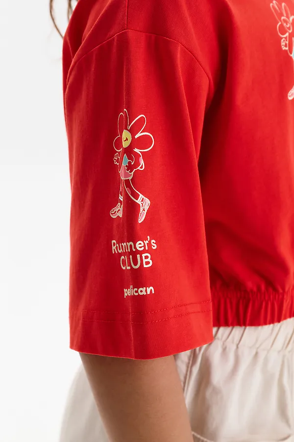 Футболка-топ для девочек PELICAN, красный - фото 2