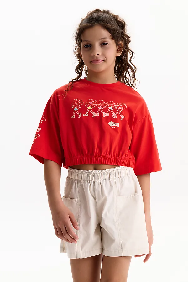 Футболка-топ для девочек PELICAN, красный - фото 2