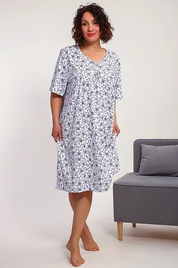 Сорочка 88126 НАТАЛИ, голубые цветы - фото 2