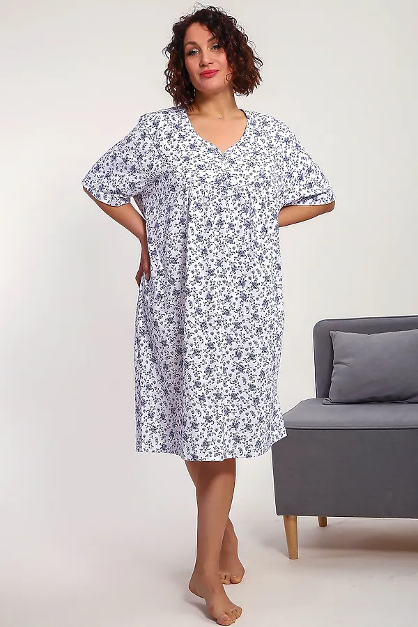 Сорочка 88126 НАТАЛИ, голубые цветы - фото 2