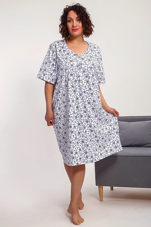 Сорочка 88126 НАТАЛИ, голубые цветы - фото 2