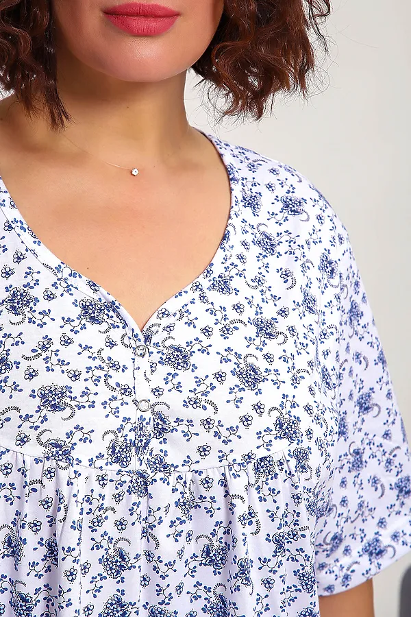 Сорочка 88126 НАТАЛИ, голубые цветы - фото 2