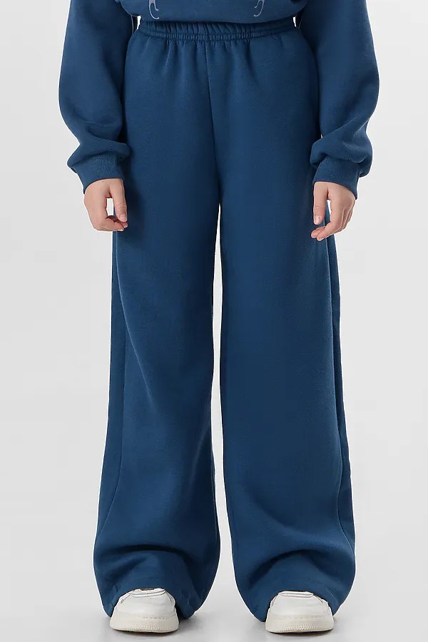 Комплект для девочек (худи, брюки) MARK FORMELLE, синий +печать - фото 2