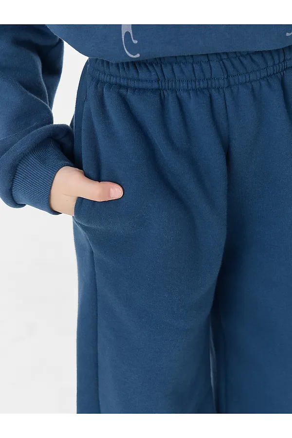 Комплект для девочек (худи, брюки) MARK FORMELLE, синий +печать - фото 2