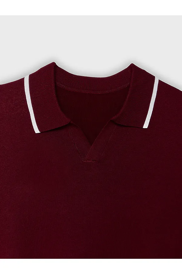 Поло мужское MARK FORMELLE, портвейн +белый - фото 2