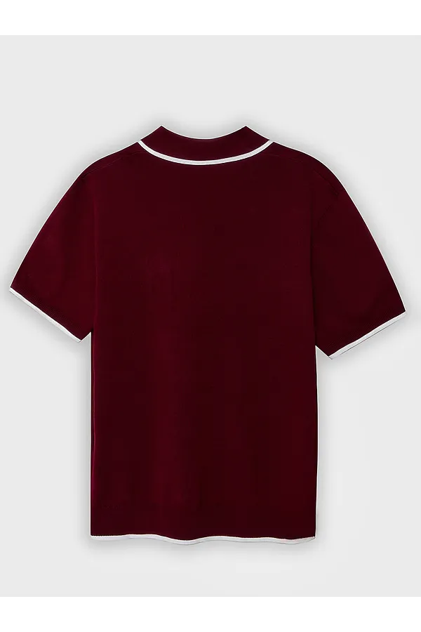 Поло мужское MARK FORMELLE, портвейн +белый - фото 2