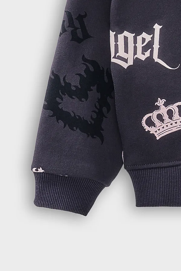 Свитшот для девочек MARK FORMELLE, рок стар на сером - фото 2