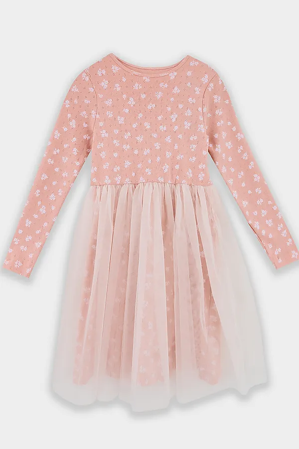 Платье для девочек MARK FORMELLE, цветы на св.розовом - фото 2