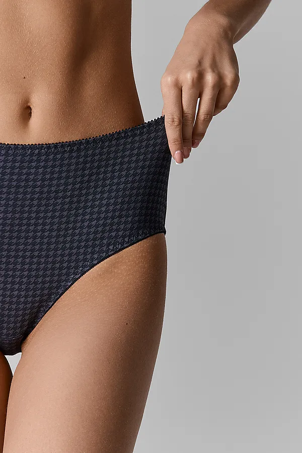 Трусы женские MARK FORMELLE, черная гусиная лапка на т.сером - фото 2