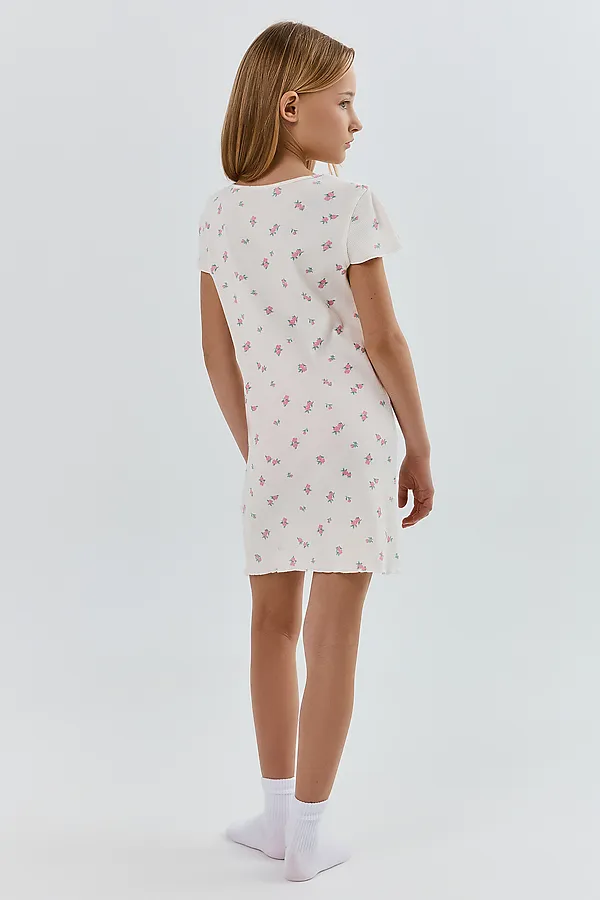 Сорочка ночная для девочек MARK FORMELLE, цветы на молочном1 - фото 2