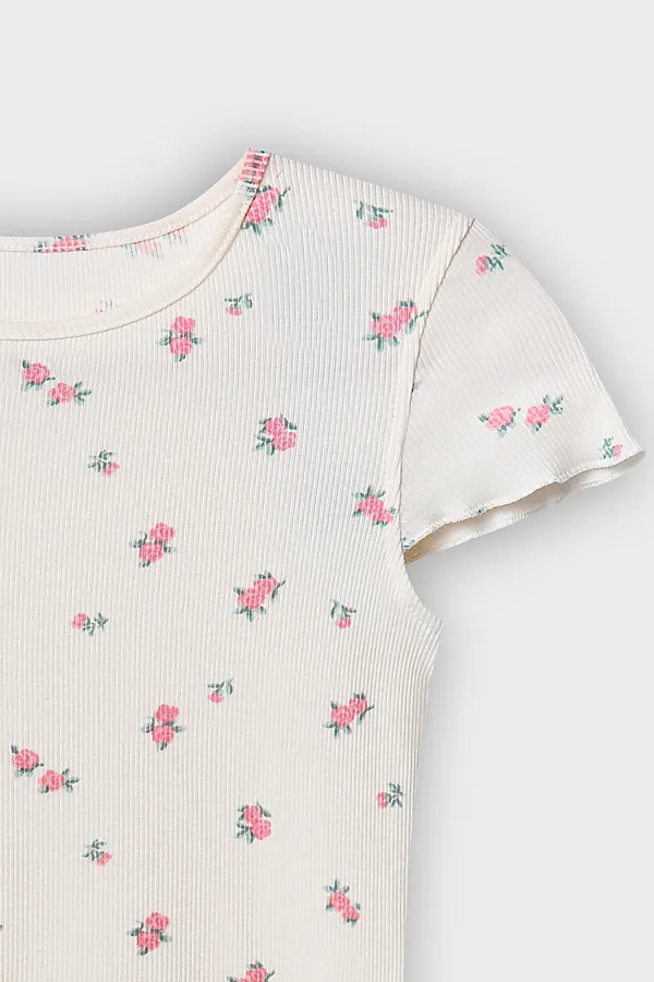 Сорочка ночная для девочек MARK FORMELLE, цветы на молочном1 - фото 2