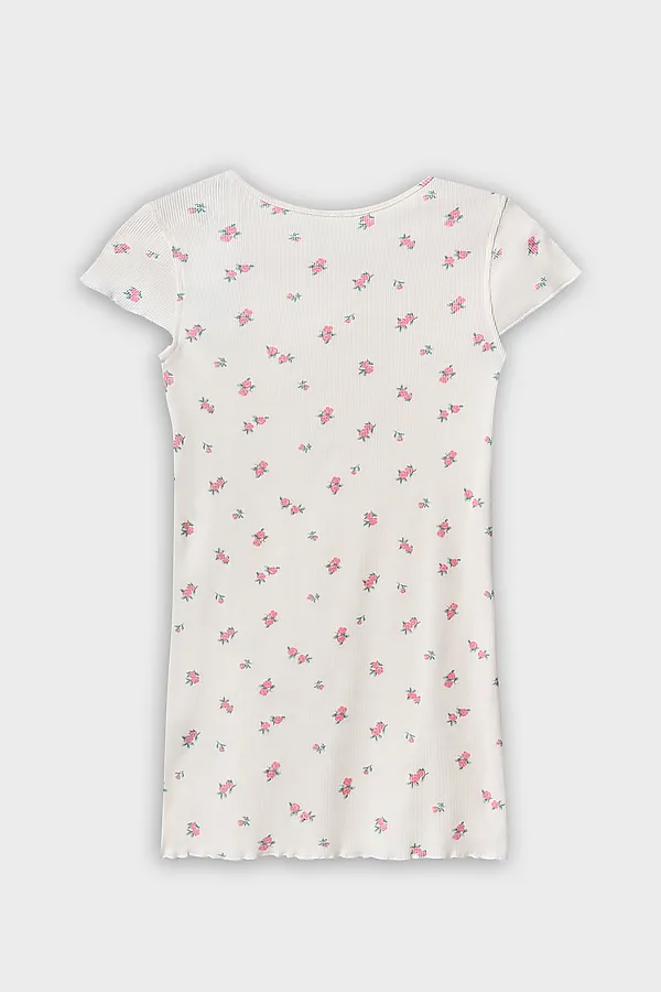 Сорочка ночная для девочек MARK FORMELLE, цветы на молочном1 - фото 2