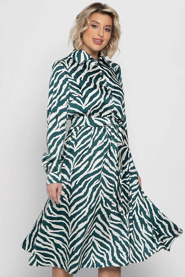 Платье Морена LADY TAIGA, бело-зеленое - фото 2