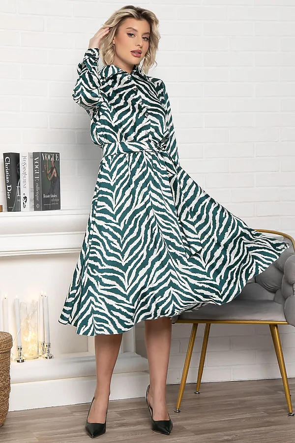 Платье Морена LADY TAIGA, бело-зеленое - фото 2