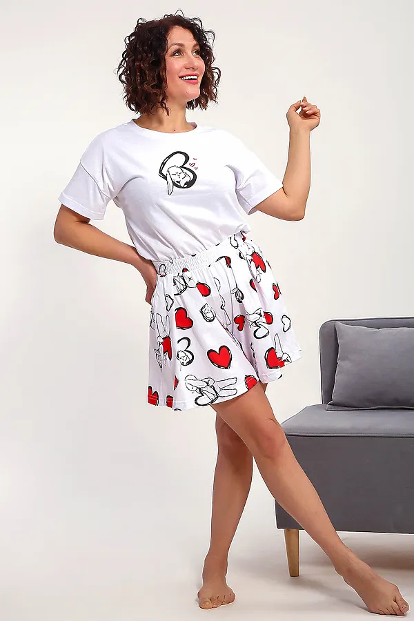 Пижама с шортами 88143 НАТАЛИ, белый - фото 2