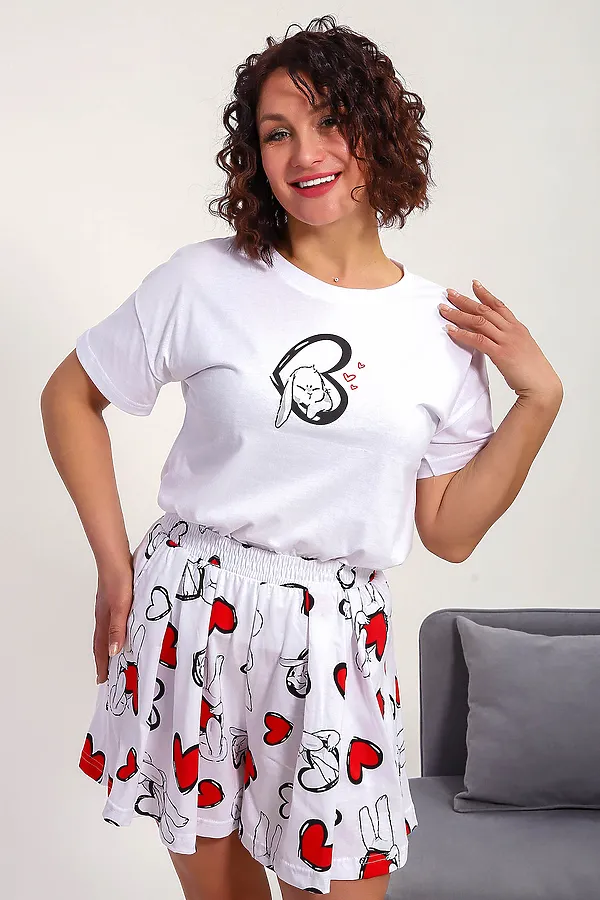 Пижама с шортами 88143 НАТАЛИ, белый - фото 2