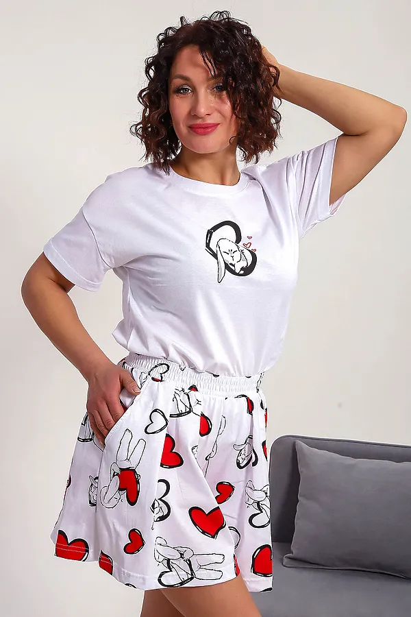 Пижама с шортами 88143 НАТАЛИ, белый - фото 2