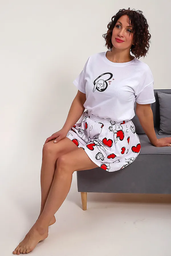 Пижама с шортами 88143 НАТАЛИ, белый - фото 2