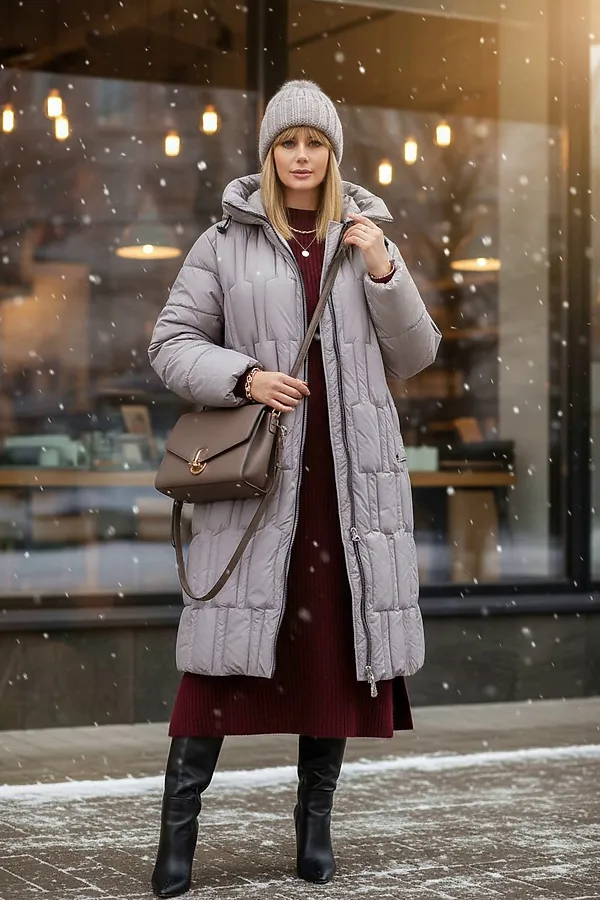 Зимняя куртка большие размеры, арт.28126 НАТАЛИ, бежевый - фото 2