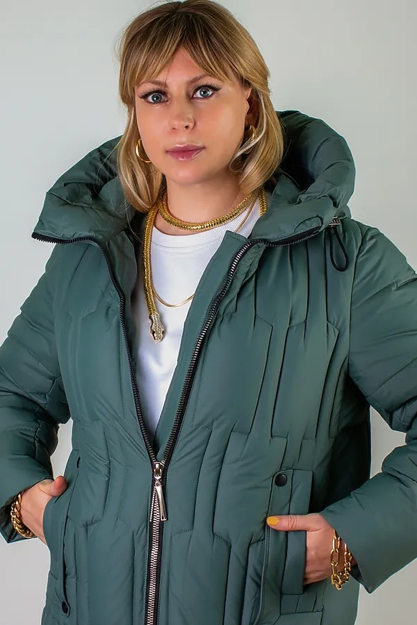 Зимняя куртка большие размеры, арт.28126 НАТАЛИ, бирюзовый - фото 2