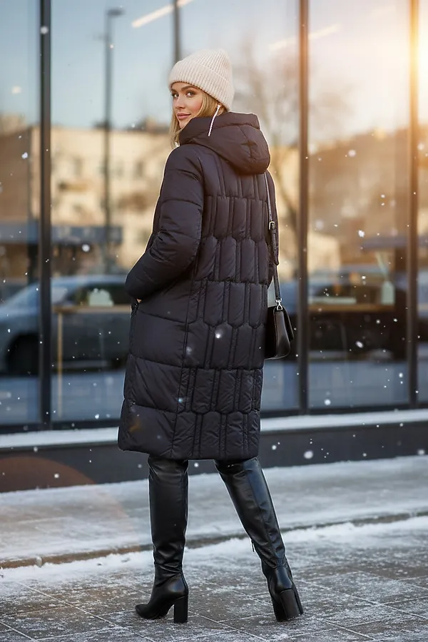 Зимняя куртка большие размеры, арт.28126 НАТАЛИ, черный - фото 2