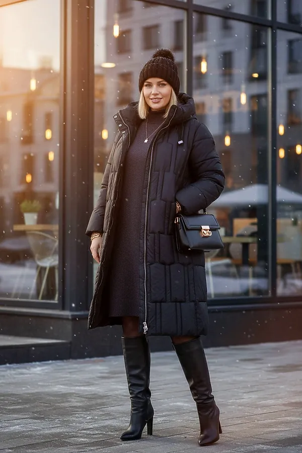 Зимняя куртка большие размеры, арт.28126 НАТАЛИ, черный - фото 2