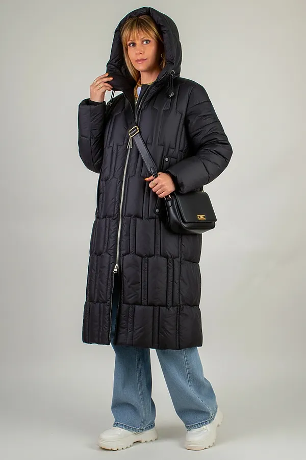 Зимняя куртка большие размеры, арт.28126 НАТАЛИ, черный - фото 2