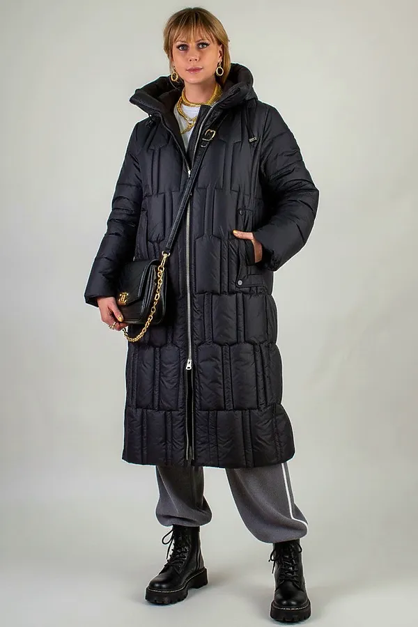 Зимняя куртка большие размеры, арт.28126 НАТАЛИ, черный - фото 2