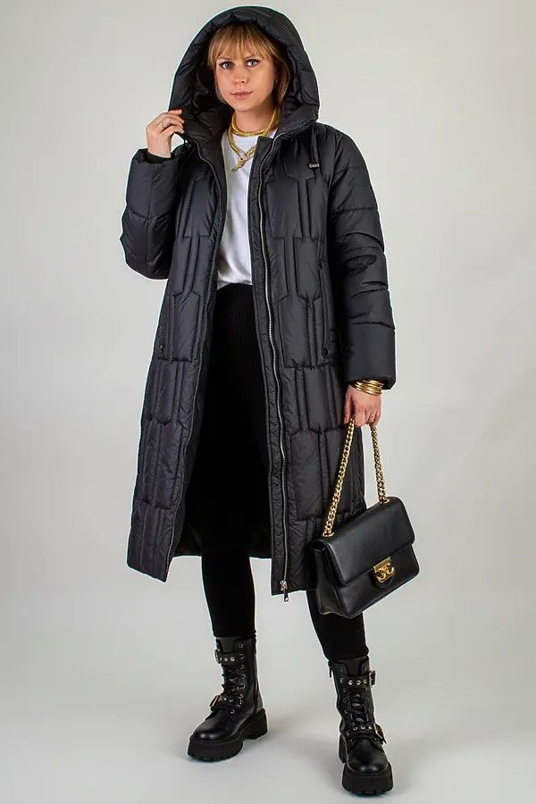 Зимняя куртка большие размеры, арт.28126 НАТАЛИ, черный - фото 2