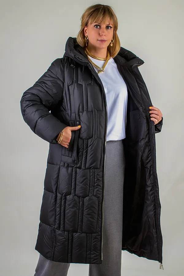 Зимняя куртка большие размеры, арт.28126 НАТАЛИ, черный - фото 2