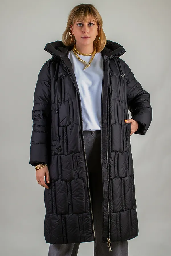 Зимняя куртка большие размеры, арт.28126 НАТАЛИ, черный - фото 2