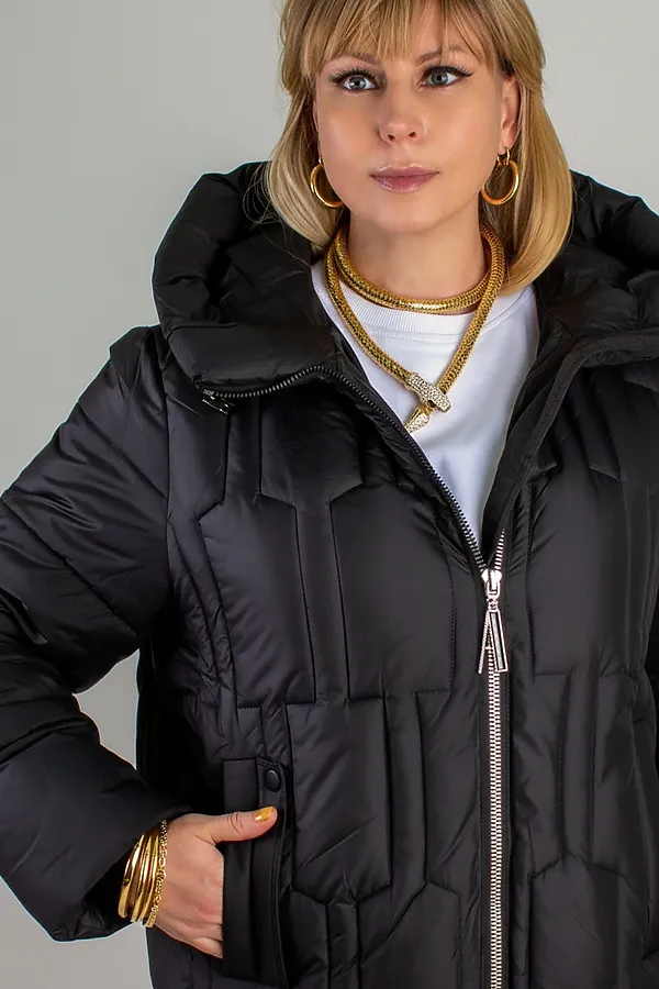 Зимняя куртка большие размеры, арт.28126 НАТАЛИ, черный - фото 2