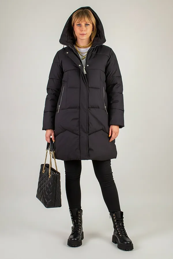 Куртка удлиненная арт. 28119 НАТАЛИ, черный - фото 2