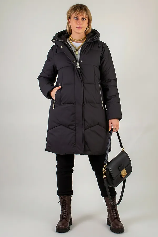 Куртка удлиненная арт. 28119 НАТАЛИ, черный - фото 2