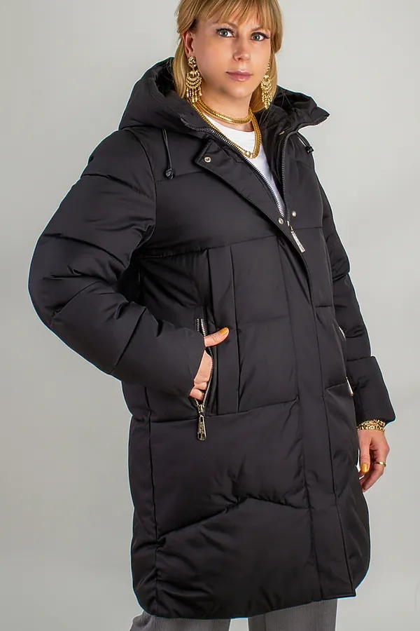 Куртка удлиненная арт. 28119 НАТАЛИ, черный - фото 2