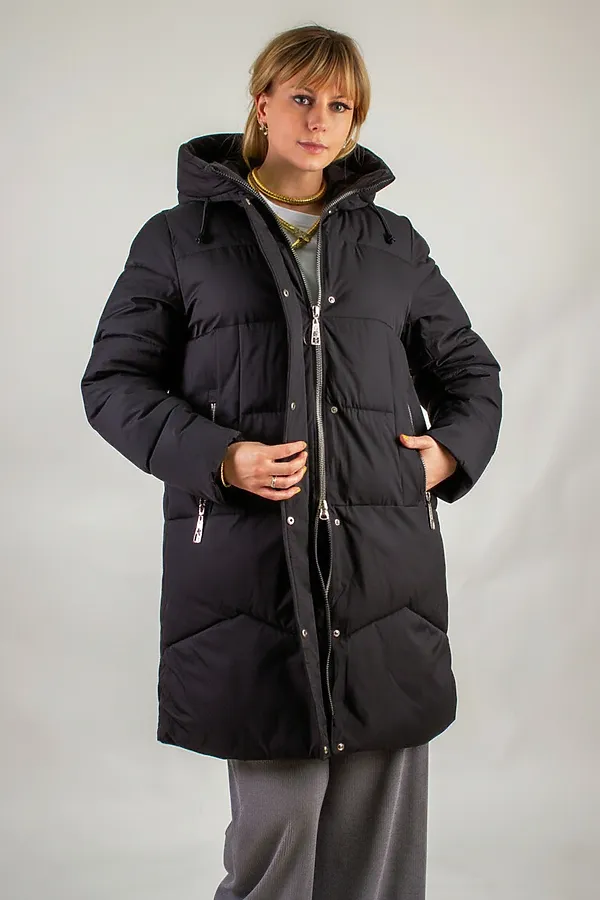 Куртка удлиненная арт. 28119 НАТАЛИ, черный - фото 2