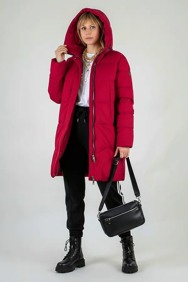 Куртка удлиненная арт. 28119 НАТАЛИ, бордо - фото 2