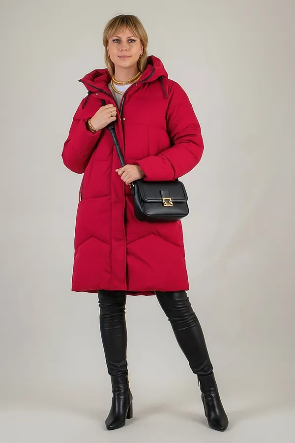 Куртка удлиненная арт. 28119 НАТАЛИ, бордо - фото 2