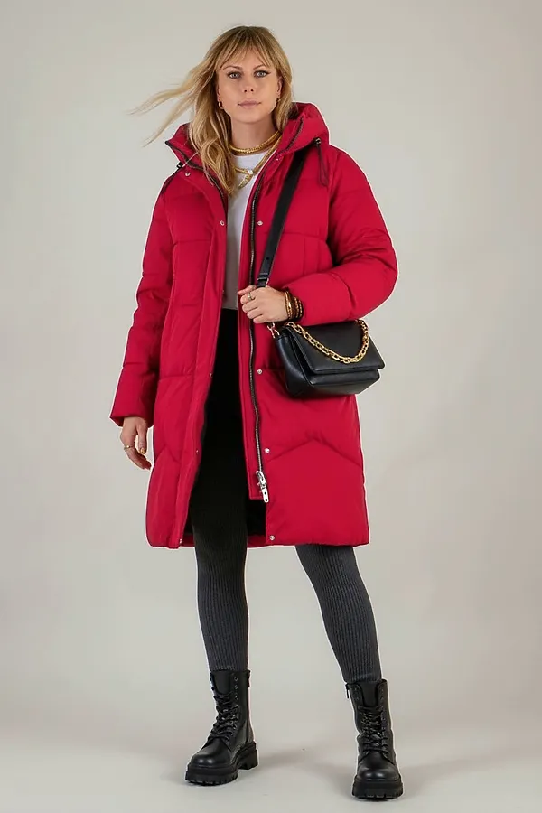 Куртка удлиненная арт. 28119 НАТАЛИ, бордо - фото 2
