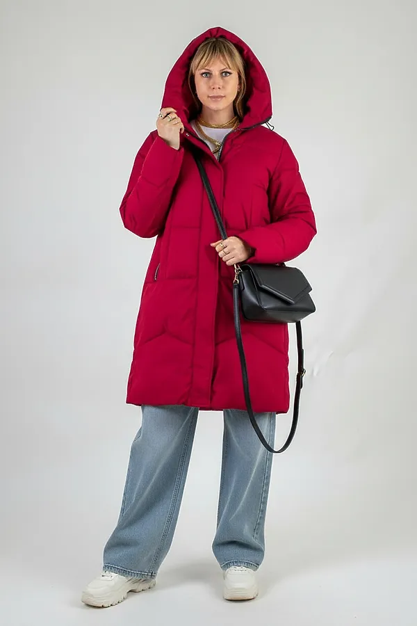 Куртка удлиненная арт. 28119 НАТАЛИ, бордо - фото 2
