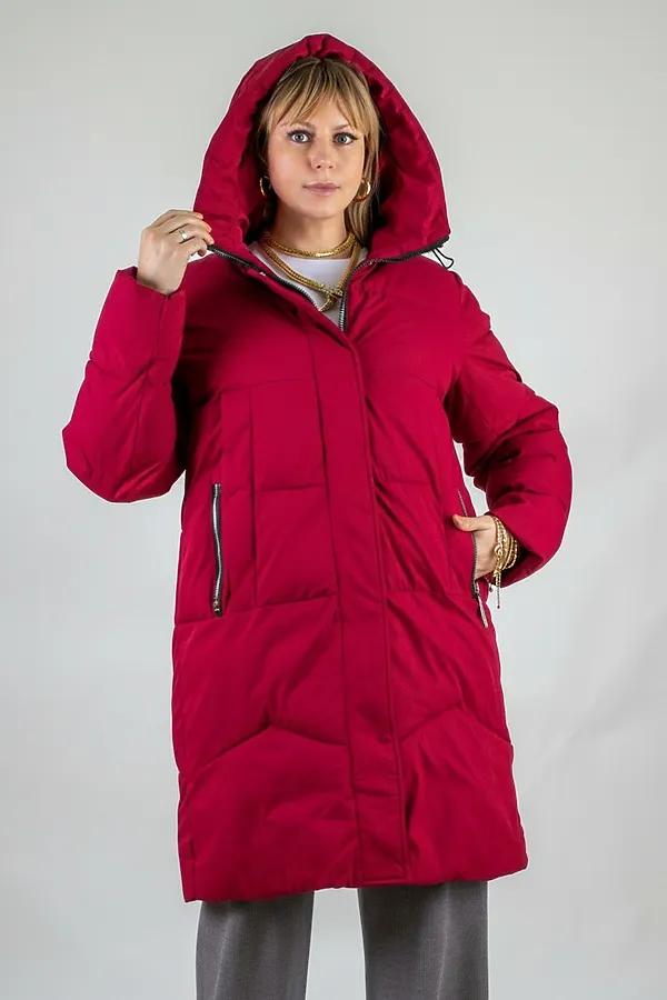 Куртка удлиненная арт. 28119 НАТАЛИ, бордо - фото 2