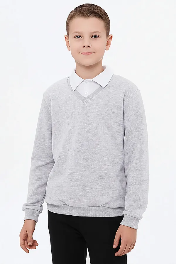 Джемпер футер 2х нитка петля YOULALA, серый - фото 2