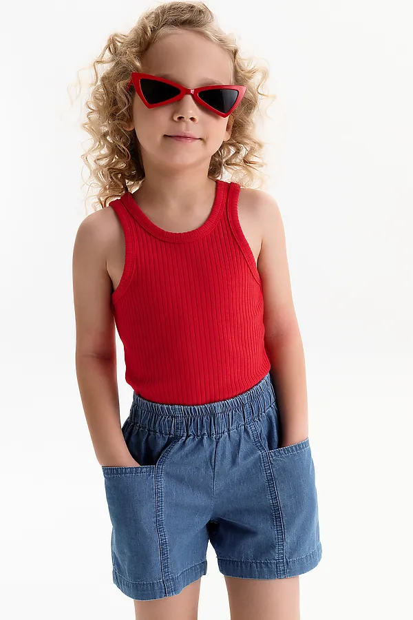 Шорты для девочек PELICAN, джинс - фото 2