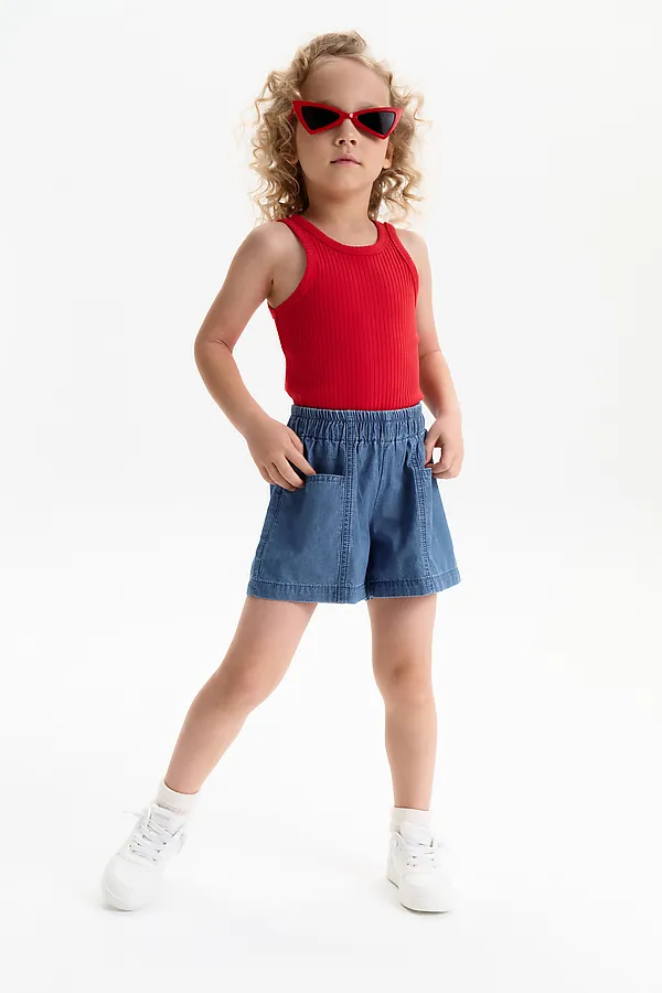 Шорты для девочек PELICAN, джинс - фото 2