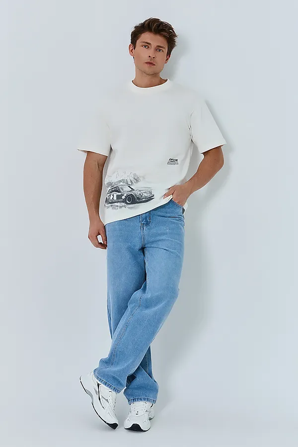 Футболка мужская MARK FORMELLE, св.молочный +печать4 - фото 2